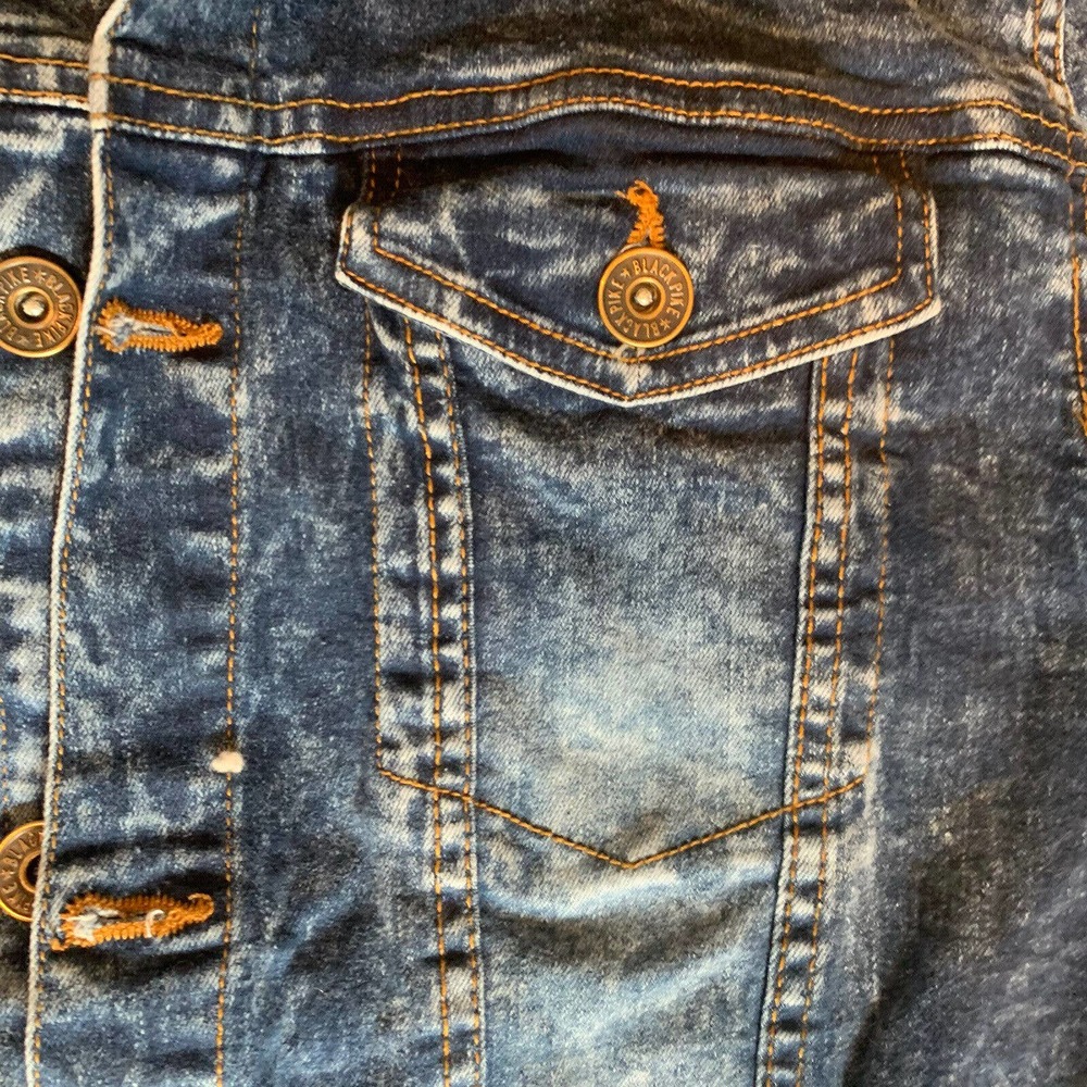 Black Pike Blue Denim Jean Jacket Size L - Picture 5 of 12